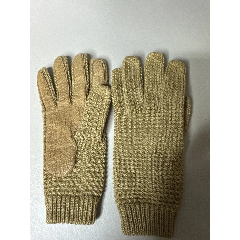 VINTAGE Wristlet Knot Nylon Beige Gloves‎ Size Small